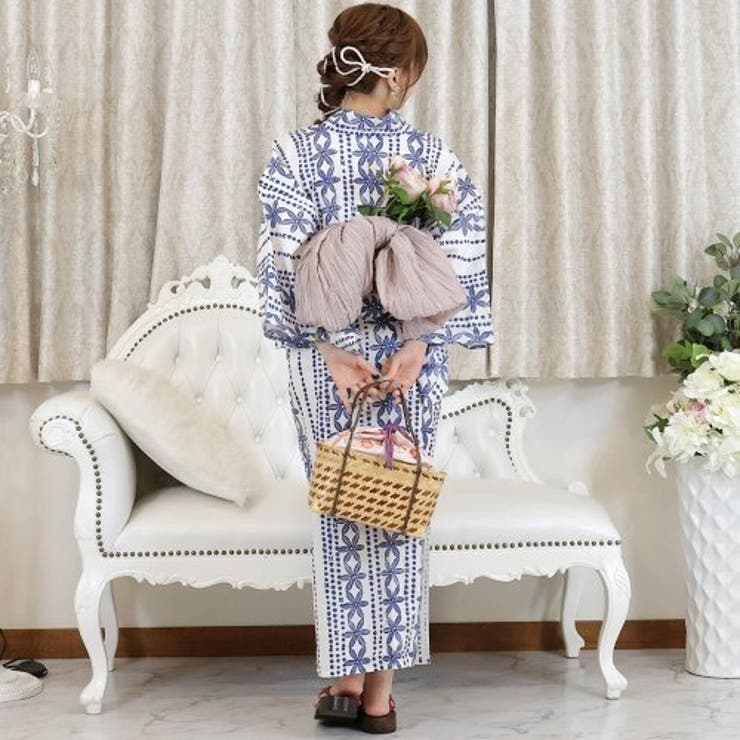 清楚な美しさが引き立つ花柄ライン浴衣3点セット(YUKATA) | GRAXIA | 詳細画像4 