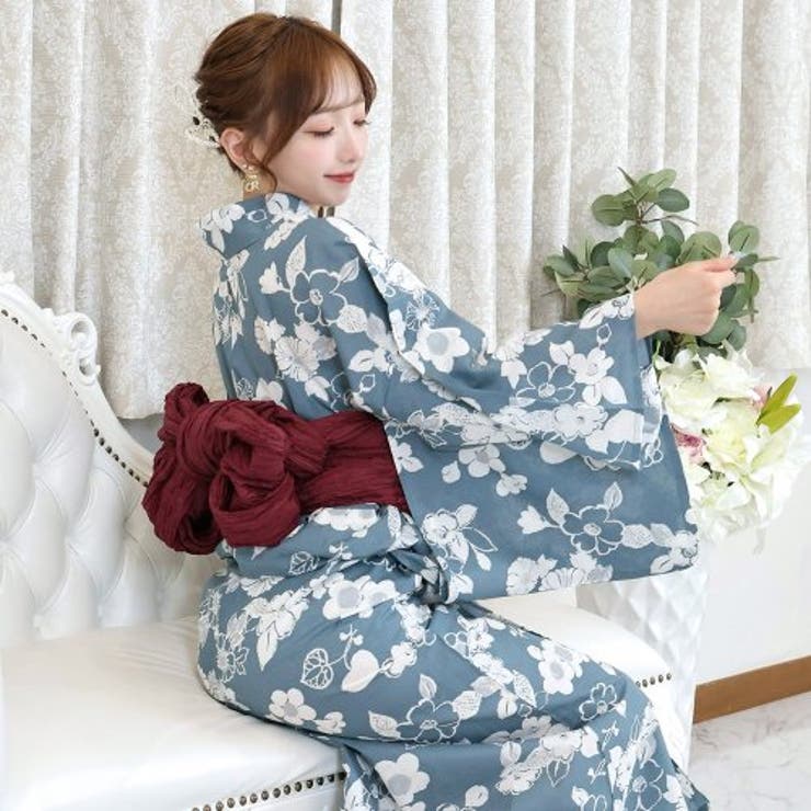 夏椿をメインとした花々が優雅に咲き誇った浴衣3点セット(YUKATA) | GRAXIA | 詳細画像10 