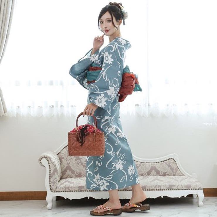 涼し気な流水に揺れるコスモス浴衣3点セット(YUKATA) | GRAXIA | 詳細画像3 