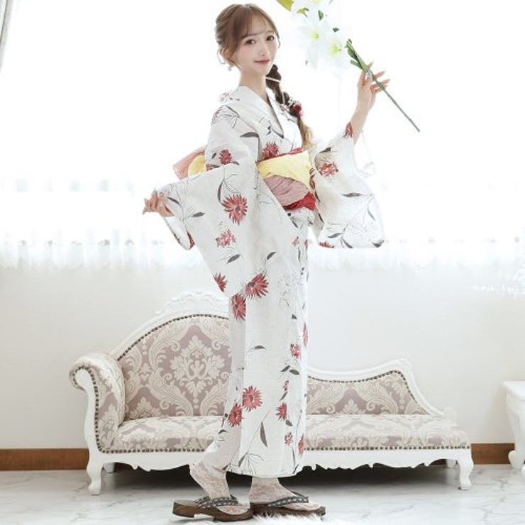 激安人気新品 大和なでしこの純粋を纏う上品な撫子柄浴衣3点セット(YUKATA 着物・浴衣