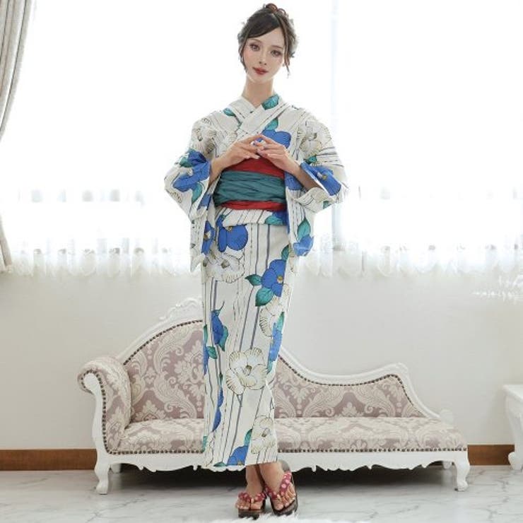 ストライプに鮮やかな夏椿が愛らしい浴衣3点セット(YUKATA) | GRAXIA | 詳細画像6 