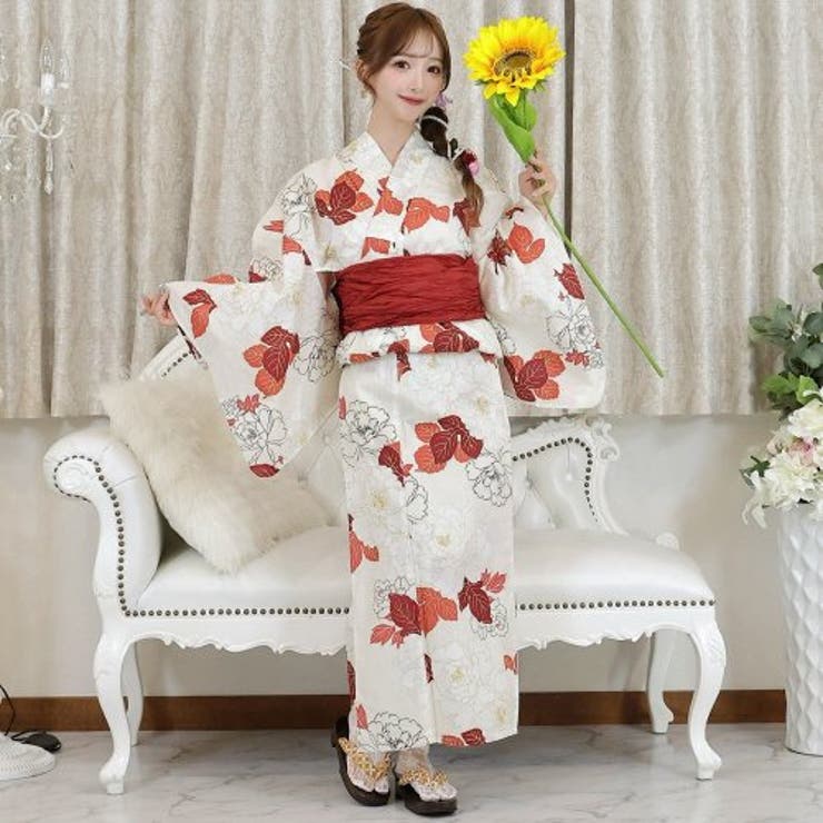 幾重にも重なる牡丹の花が可憐な浴衣3点セット(YUKATA) | GRAXIA | 詳細画像2 