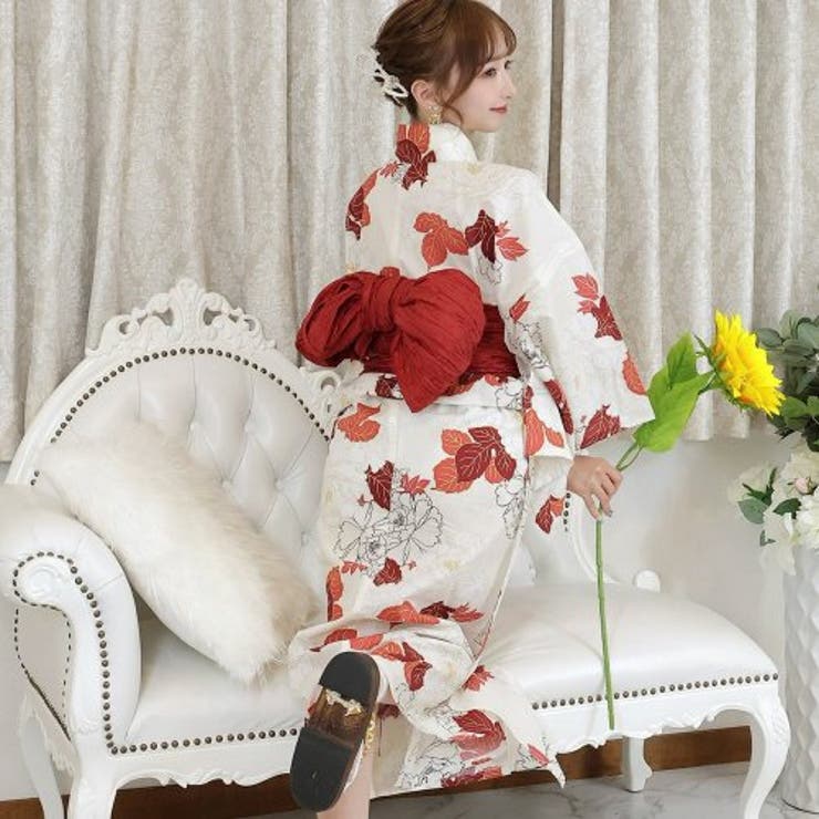幾重にも重なる牡丹の花が可憐な浴衣3点セット(YUKATA)[品番 幾重にも重なる牡丹の花が可憐な浴衣3点セット(YUKATA)[品番