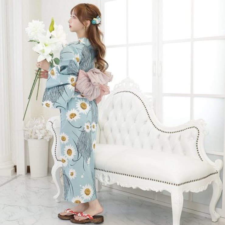 ダイヤ柄に白い花がポップに咲いた浴衣3点セット(YUKATA) | GRAXIA | 詳細画像10 