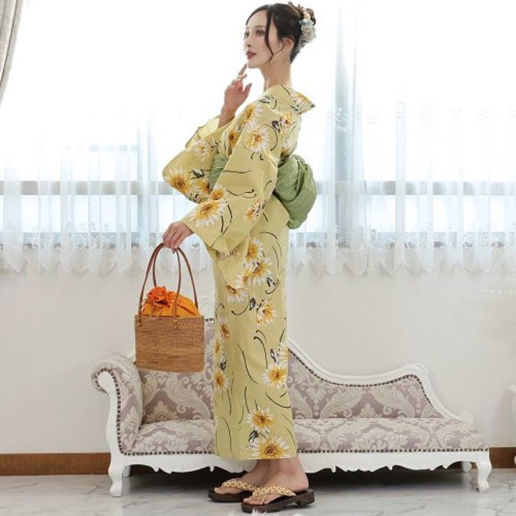 黄色の花が軽やかに舞う浴衣3点セット(YUKATA) | GRAXIA | 詳細画像3 