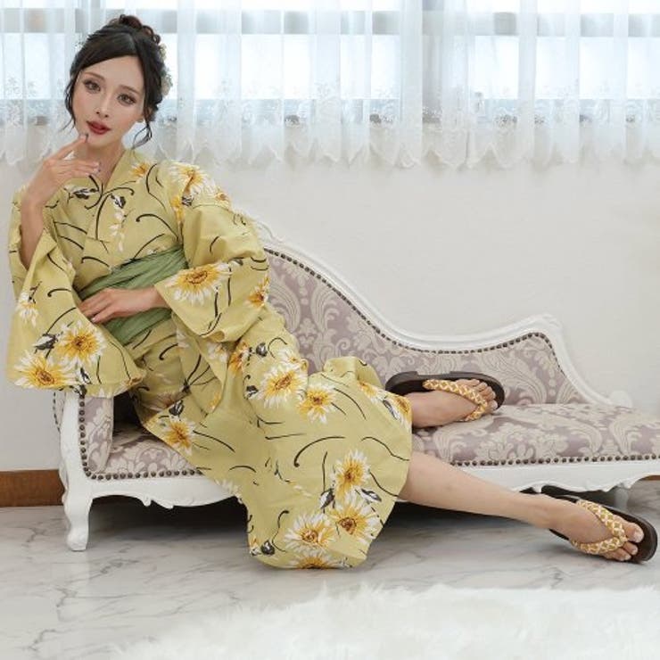 黄色の花が軽やかに舞う浴衣3点セット(YUKATA) | GRAXIA | 詳細画像7 
