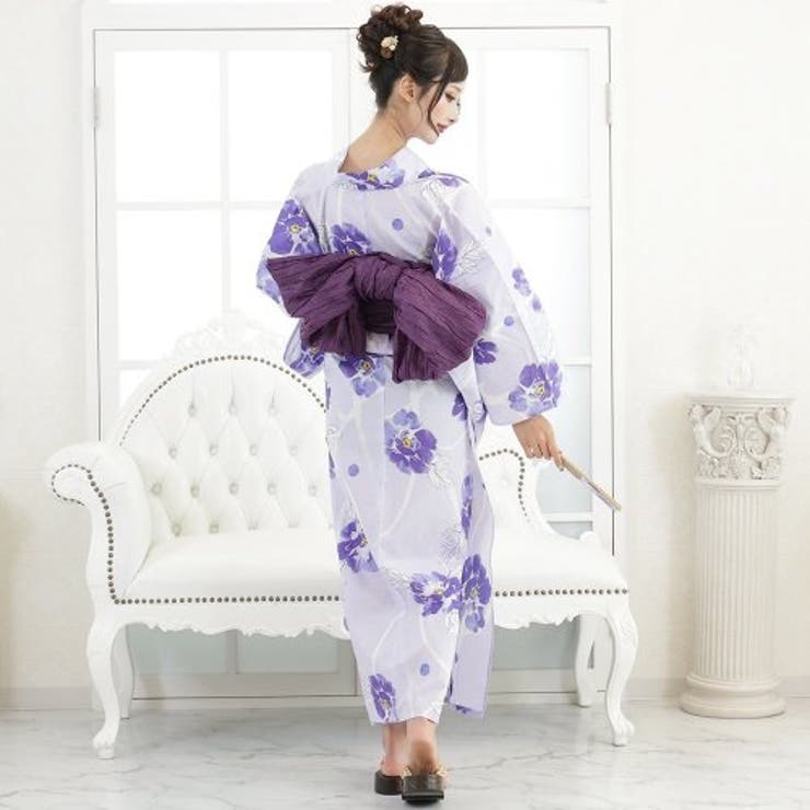 水面に浮かぶ芍薬の花がしなやかで優しい浴衣3点セット(YUKATA) | GRAXIA | 詳細画像4 