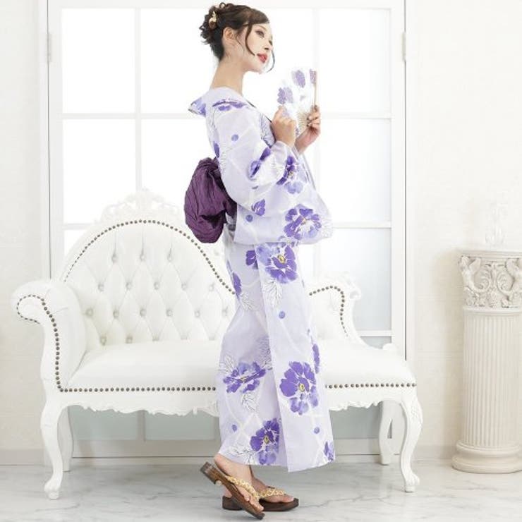 水面に浮かぶ芍薬の花がしなやかで優しい浴衣3点セット(YUKATA) | GRAXIA | 詳細画像5 