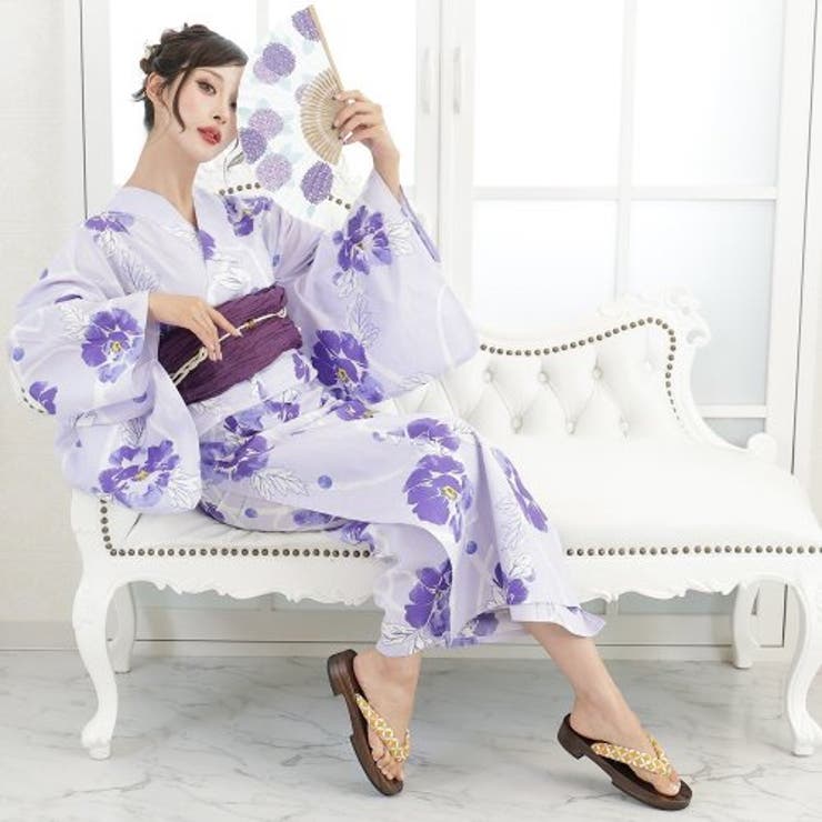 水面に浮かぶ芍薬の花がしなやかで優しい浴衣3点セット(YUKATA) | GRAXIA | 詳細画像10 