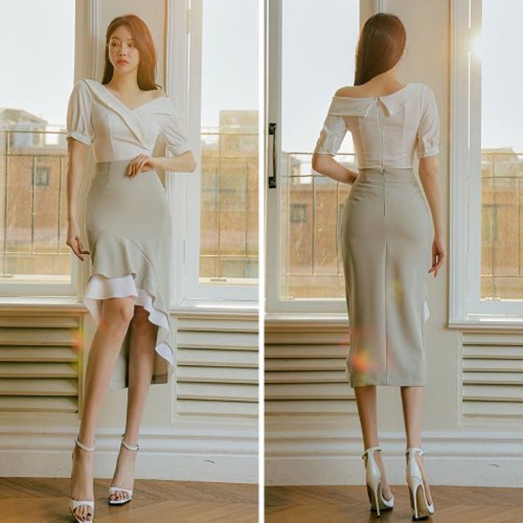 バイカラーアシメデザインセットアップ(キャバドレス・CABARETDRESS) | GRAXIA | 詳細画像2 