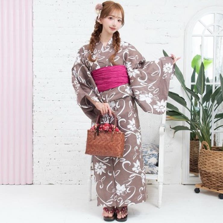 単色の草花が落ち着きある浴衣3点セット(YUKATA) | GRAXIA | 詳細画像2 