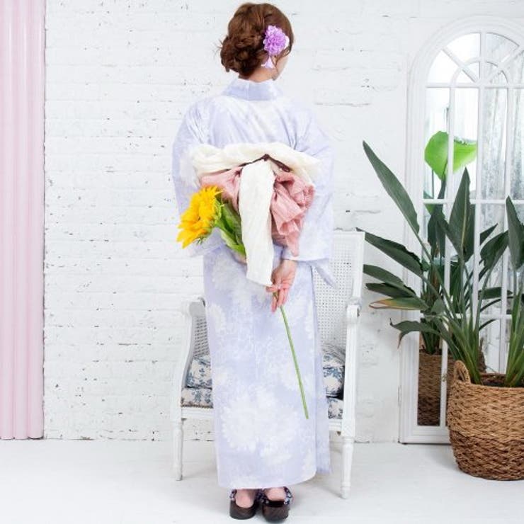 大ぶりの芍薬の花が柔らかな色合いに咲いた浴衣3点セット(YUKATA) | GRAXIA | 詳細画像4 