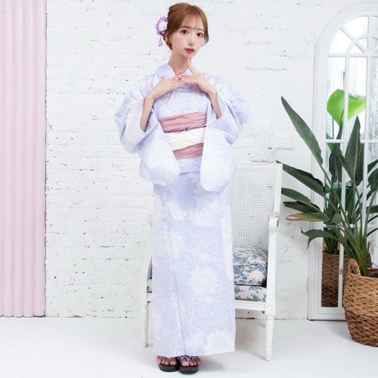 大ぶりの芍薬の花が柔らかな色合いに咲いた浴衣3点セット(YUKATA