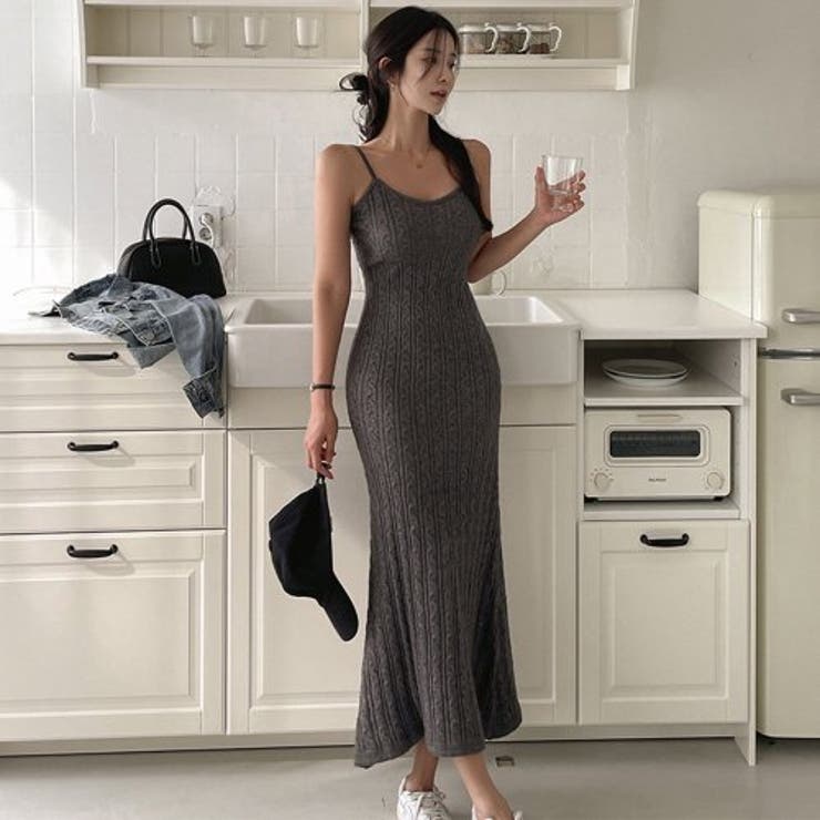 ケーブルニットロングワンピース(キャバドレス・CABARETDRESS