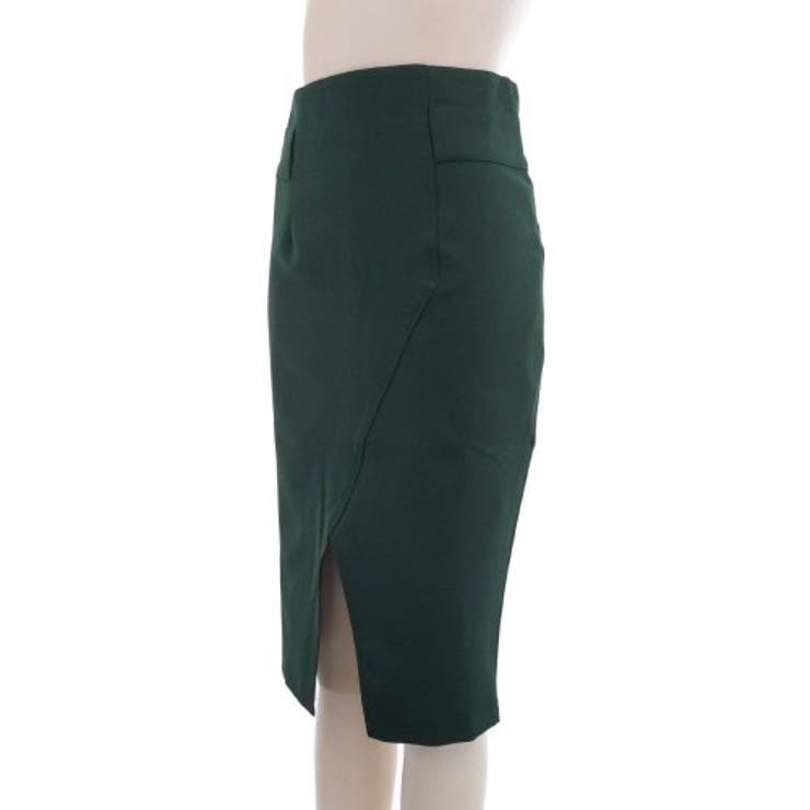 ウエストマークベルト付きスリットタイトスカート(SKIRT)[品番