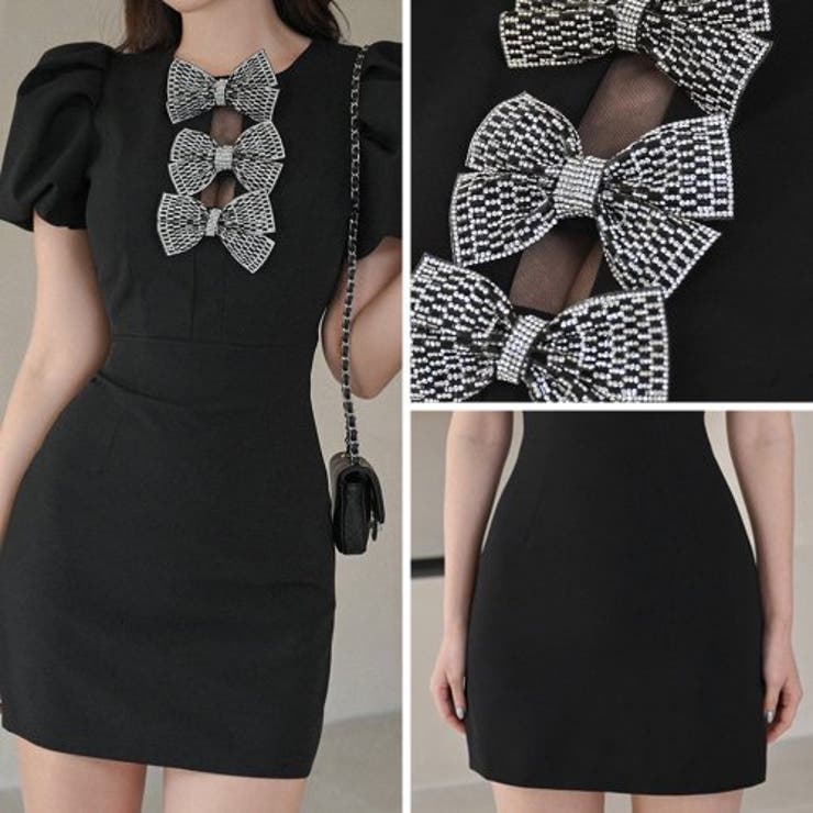 リボン×チュールパフスリーブミニワンピース(キャバドレス CABARETDRES… | GRAXIA | 詳細画像5 