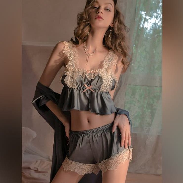 リラックスタイムもセクシーでいたいショート丈サテンルームウェア(セクシーランジェ… | GRAXIA | 詳細画像8 