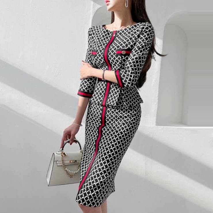 アクセントラインペプラム五分袖ワンピース(キャバドレス CABARETDRESS… | GRAXIA | 詳細画像2 