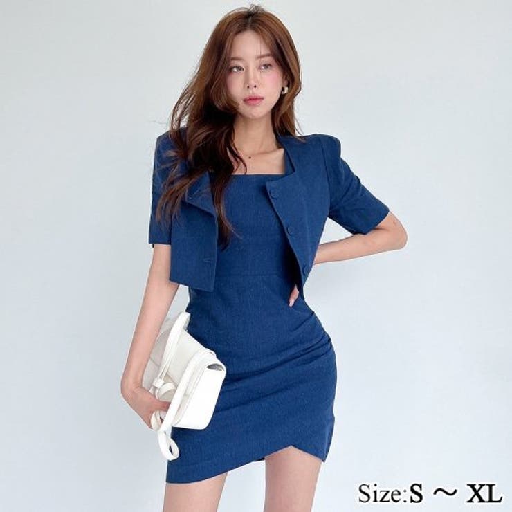 デニムカラースクエアネックツーピースドレス(キャバドレス CABARETDRES… | GRAXIA | 詳細画像1 