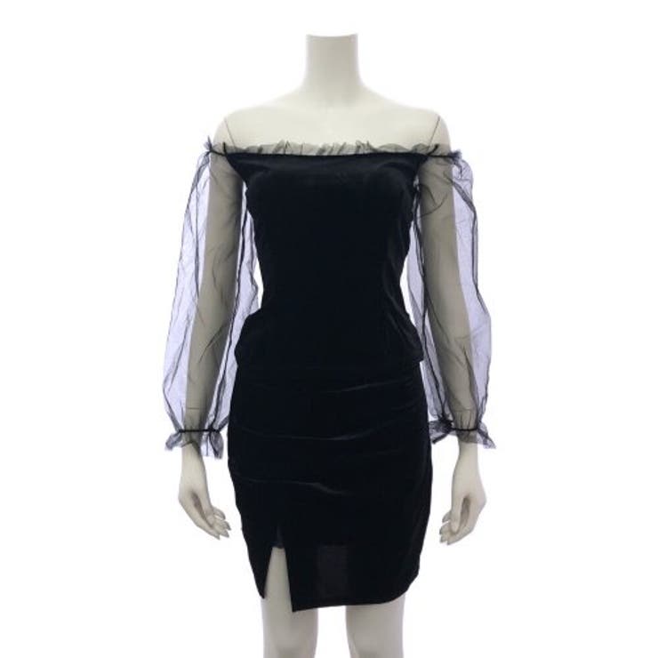 ベロアオフショルトップス×ミニスカートセットアップ(キャバドレス CABARET… | GRAXIA | 詳細画像10 