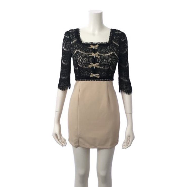 リボンモチーフバイカラーミニワンピース(キャバドレス CABARETDRESS) | GRAXIA | 詳細画像8 