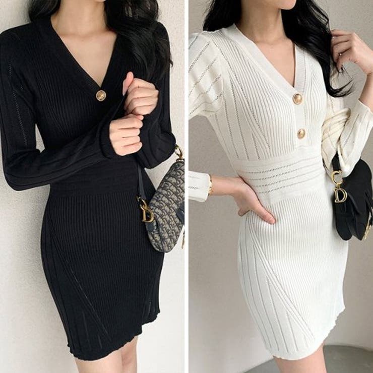 透かしニット長袖タイトミニワンピース(キャバドレス・CABARETDRESS) | GRAXIA | 詳細画像2 