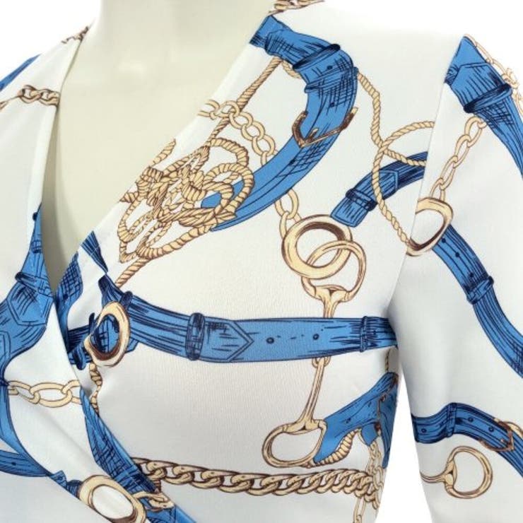 チェーン柄ラップフレアワンピース(キャバドレス・CABARETDRESS) | GRAXIA | 詳細画像12 