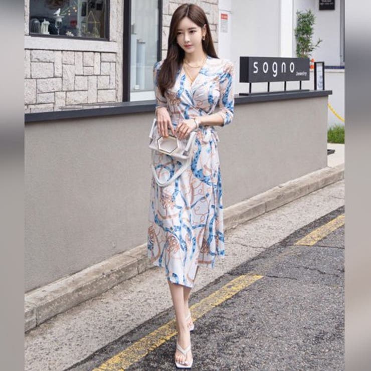 チェーン柄ラップフレアワンピース(キャバドレス・CABARETDRESS) | GRAXIA | 詳細画像8 