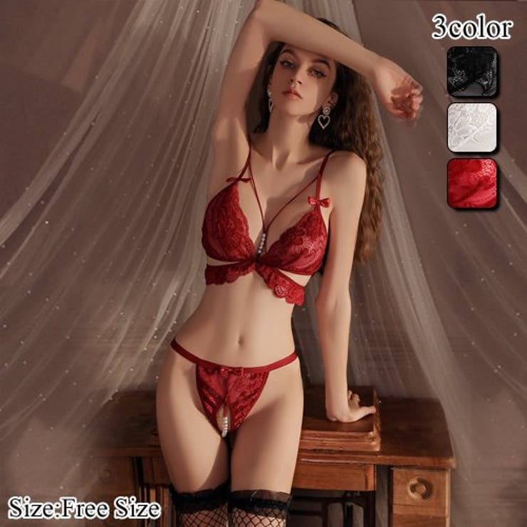 可憐ながら刺激的なパールが視線を奪うブラ ショーツセット(セクシーランジェリー) | GRAXIA | 詳細画像1 