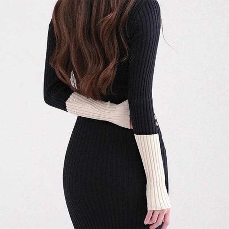 バイカラースキッパーニットワンピース(キャバドレス・CABARETDRESS) | GRAXIA | 詳細画像4 