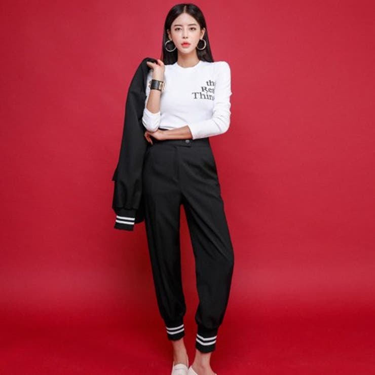 バイカラー袖リブテーラードジャケット＆テーパードパンツセットアップ | GRAXIA | 詳細画像7 