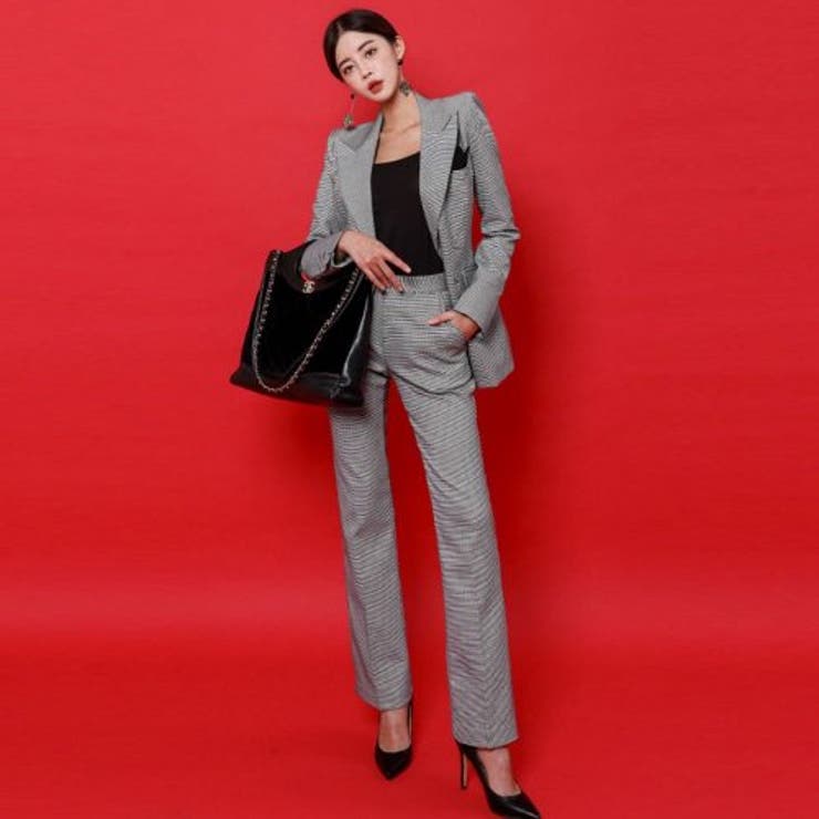 千鳥柄アシンメトリーセミフレアセットアップ | GRAXIA | 詳細画像4 