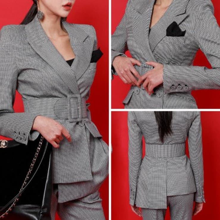 千鳥柄アシンメトリーセミフレアセットアップ | GRAXIA | 詳細画像7 