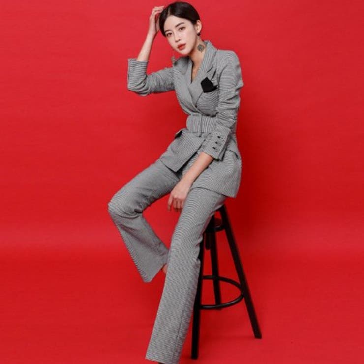 千鳥柄アシンメトリーセミフレアセットアップ | GRAXIA | 詳細画像9 