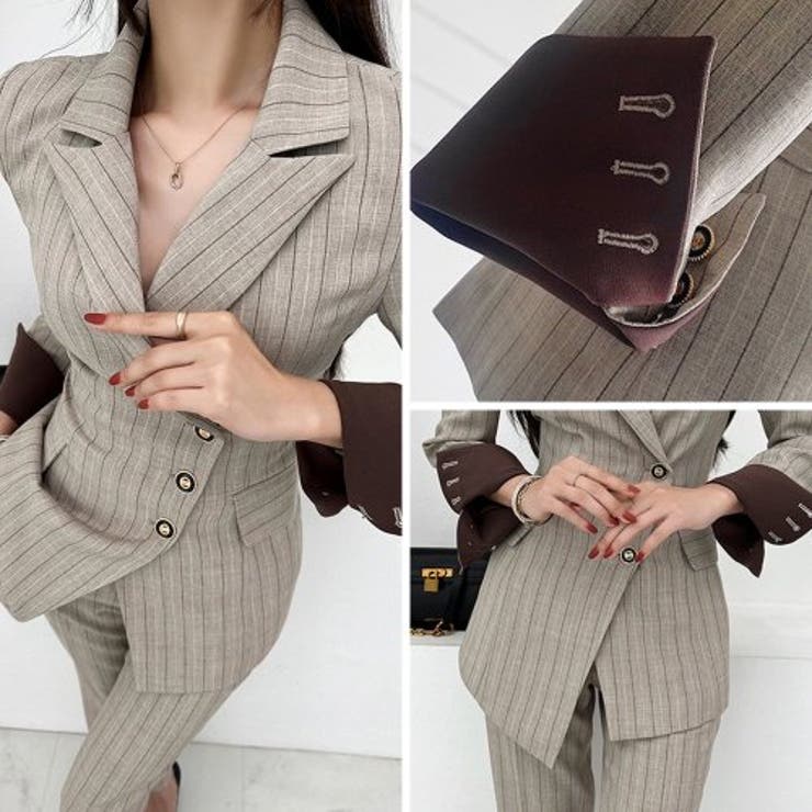 アシンメトリーピンストライプクラシカルセットアップ | GRAXIA | 詳細画像6 