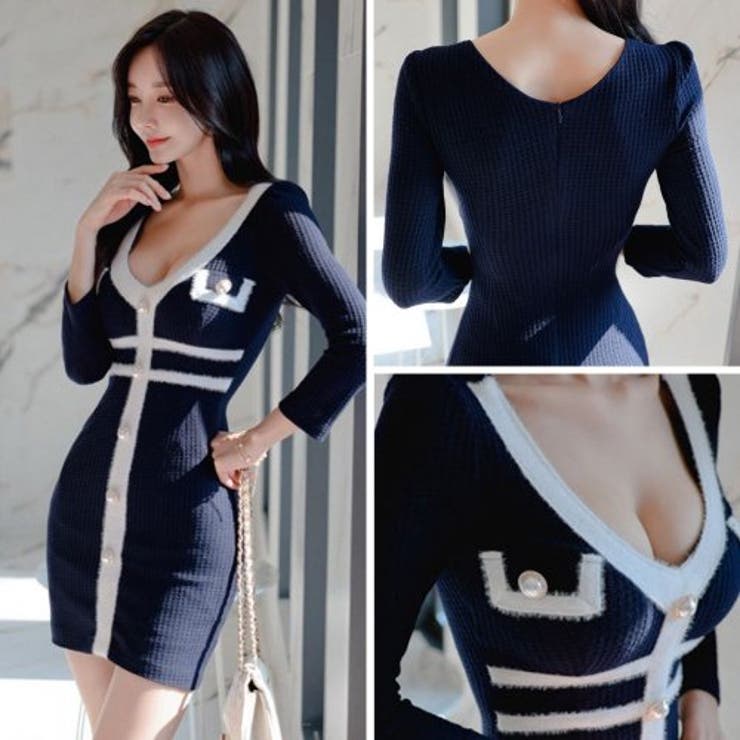 Vネックシャギーラインミニワンピース(キャバドレス・CABARETDRESS) | GRAXIA | 詳細画像6 