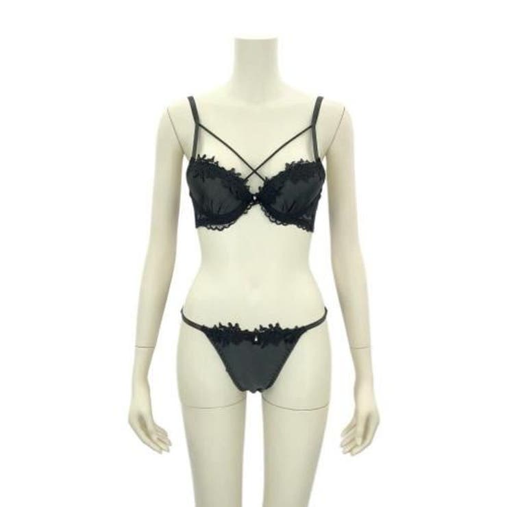 クロスコードとケミカルレースがエレガントなブラ・ショーツセット(ブラセット) | GRAXIA | 詳細画像8 