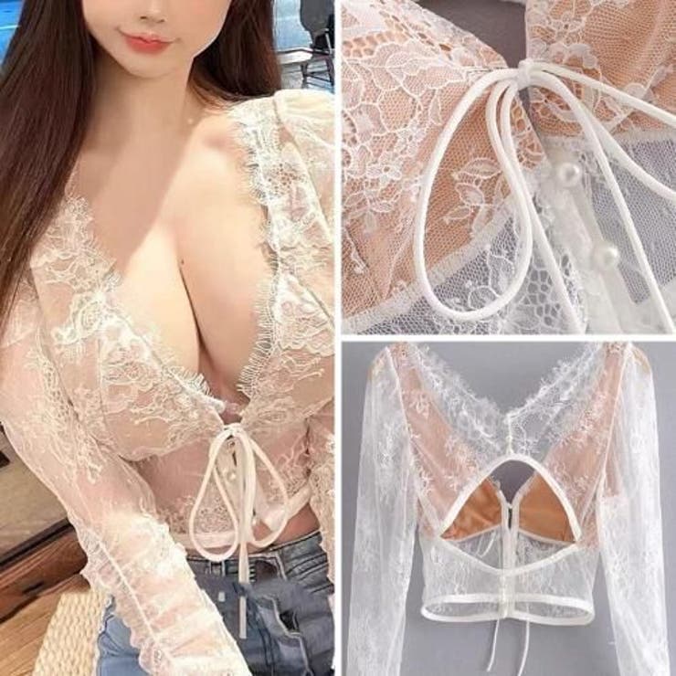 パールボタンレースショートカーディガン(TOPS) | GRAXIA | 詳細画像5 