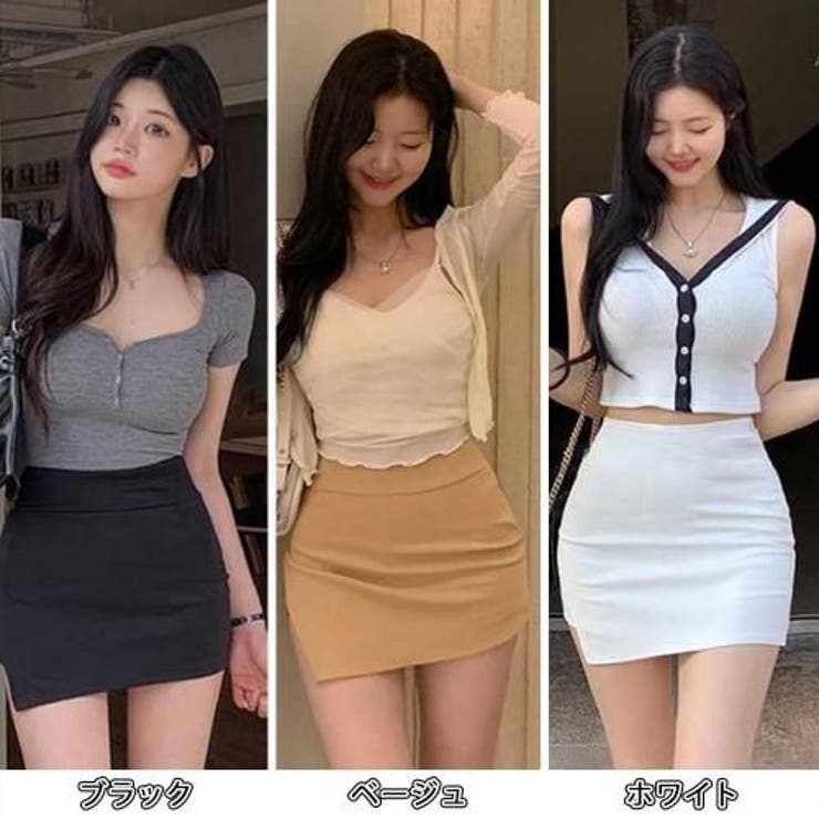 サイドスリットインパン付きタイトミニスカート(SKIRT)[品番