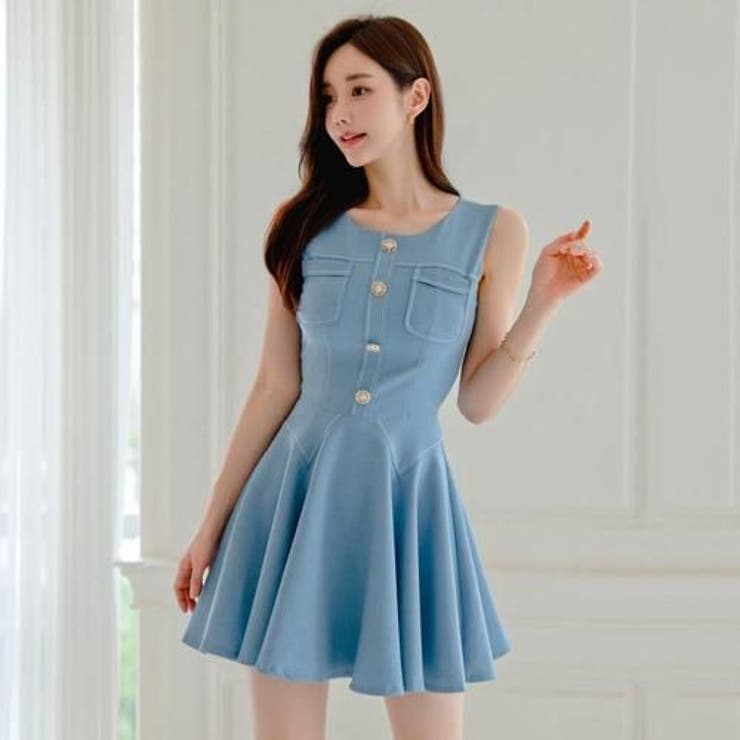 ノースリデニム風フレアショートワンピース(キャバドレス CABARETDRESS… | GRAXIA | 詳細画像3 