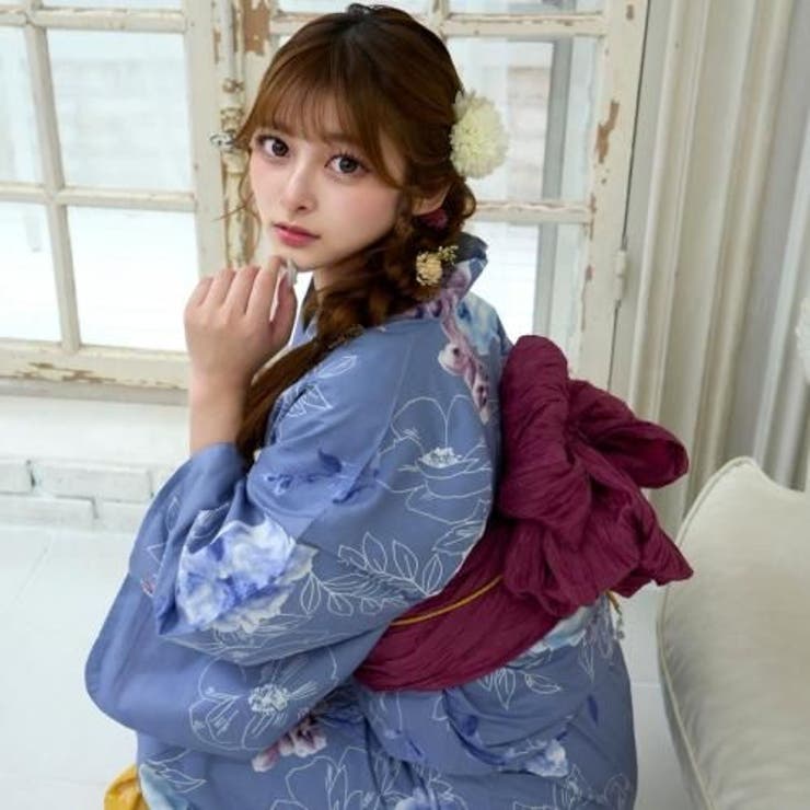 総絞り　　淡いブルーグレー　花柄　浴衣 楽天市場】【5％OFFクーポン 9/11 1:59まで】Ryuyu 浴衣 グレー