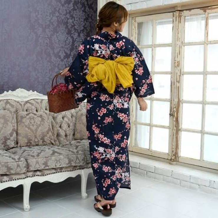 濃紺に可憐な桜の花びらが舞い散る浴衣3点セット(YUKATA) | GRAXIA | 詳細画像4 