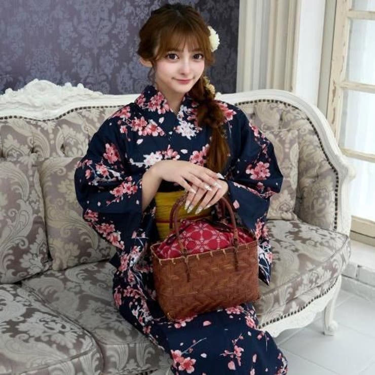 濃紺に可憐な桜の花びらが舞い散る浴衣3点セット(YUKATA) | GRAXIA | 詳細画像7 