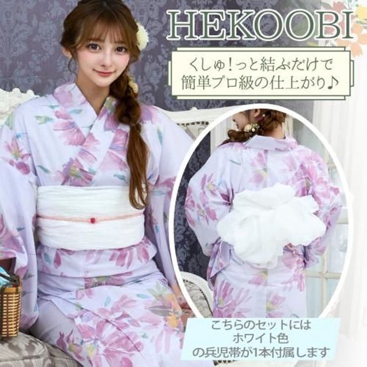 淡い紫に大柄なピンクの花が群れ咲く浴衣3点セット(YUKATA) | GRAXIA | 詳細画像13 