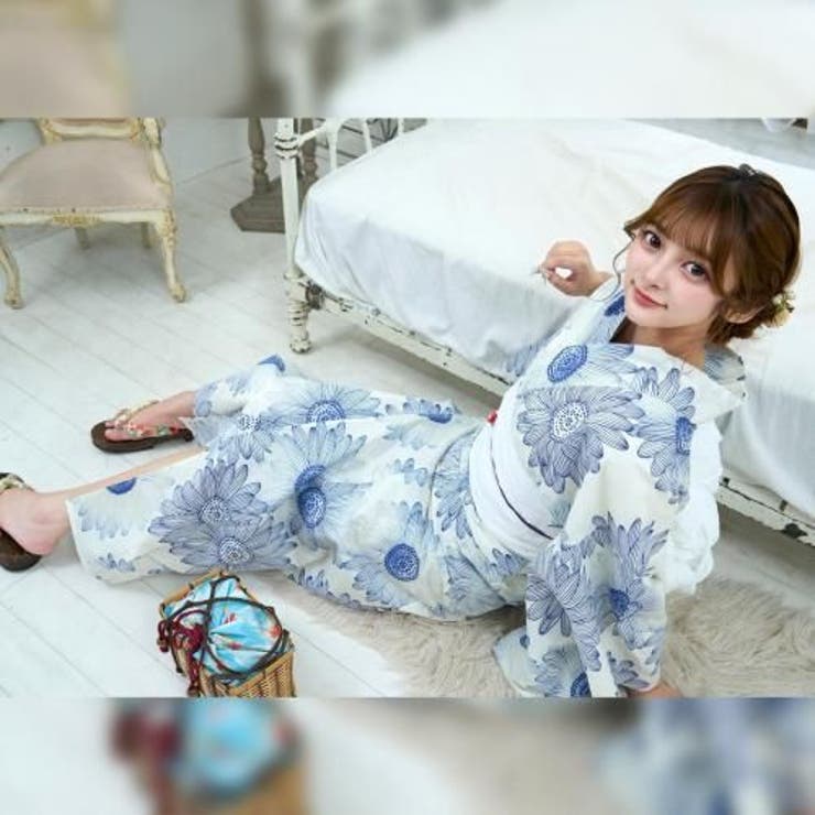 濃淡のある大柄デイジーが涼し気な浴衣3点セット(YUKATA) | GRAXIA | 詳細画像8 