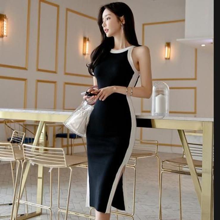 バイカラータイトニットキャミワンピース(キャバドレス CABARETDRESS) | GRAXIA | 詳細画像8 