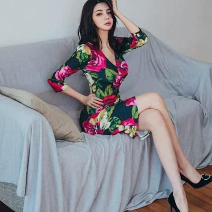 カシュクールフローラルプリントワンピース(キャバドレス CABARETDRESS… | GRAXIA | 詳細画像6 