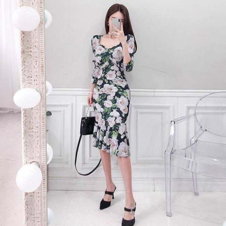 ローズプリントマーメイドタイトフィットワンピース(キャバドレス CABARETD… | GRAXIA | 詳細画像2 