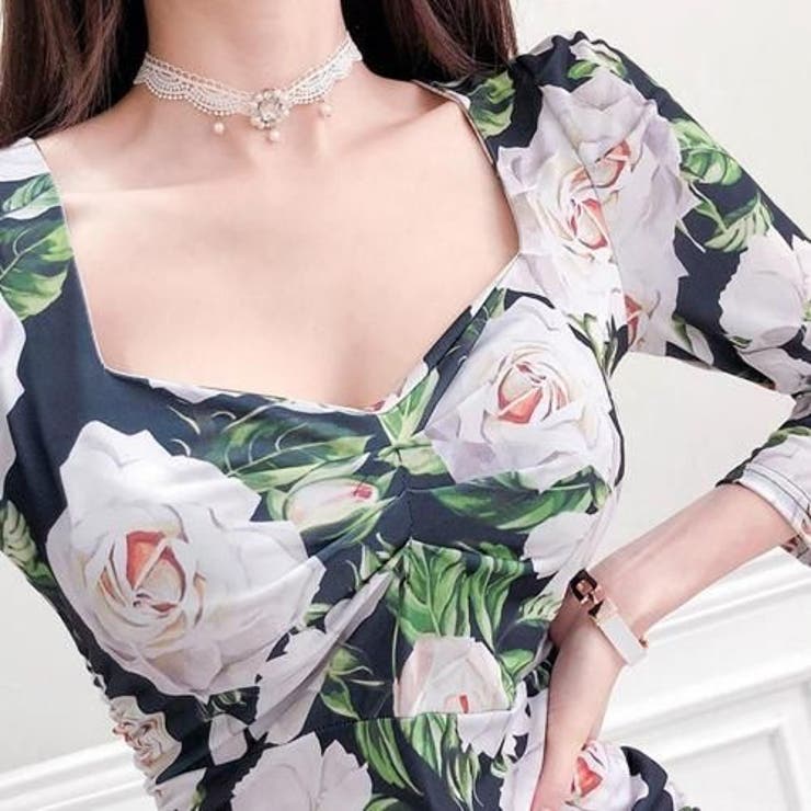 ローズプリントマーメイドタイトフィットワンピース(キャバドレス CABARETD… | GRAXIA | 詳細画像7 