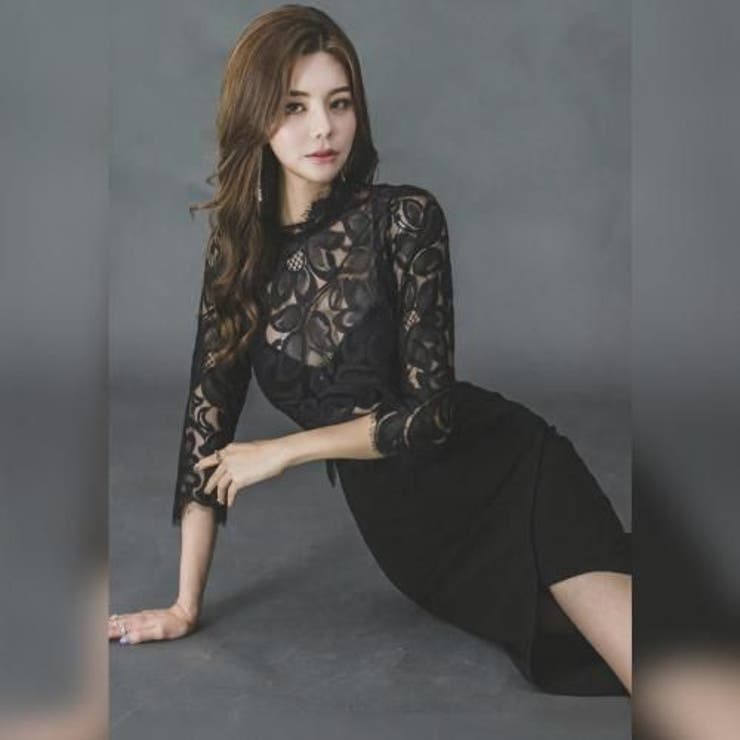 レース切り替えアシンメトリーブラックワンピース(キャバドレス CABARETDR… | GRAXIA | 詳細画像16 